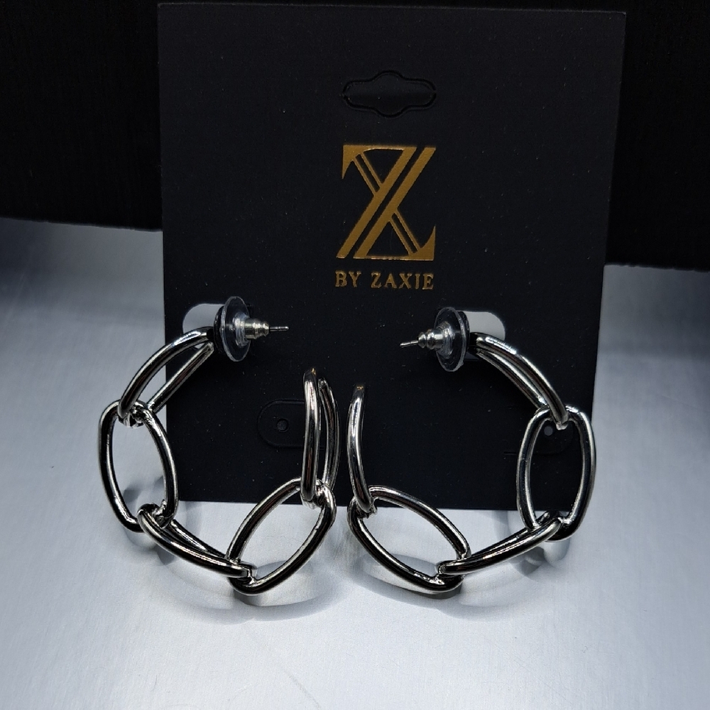 Z By Zaxie Chain-Link Hoop Earrings